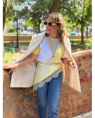 Jersey Fino Rombos / Amarillo