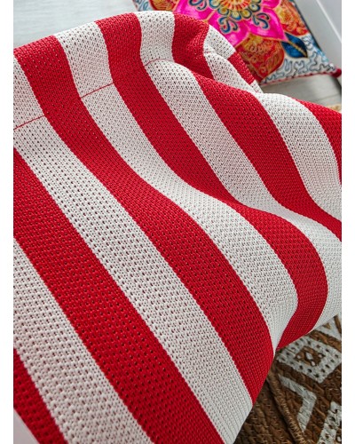 Bolso Cierre / Rayas Rojo