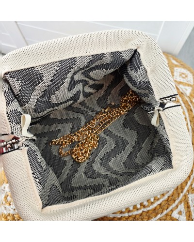 Bolso Cierre / Geométrico Negro