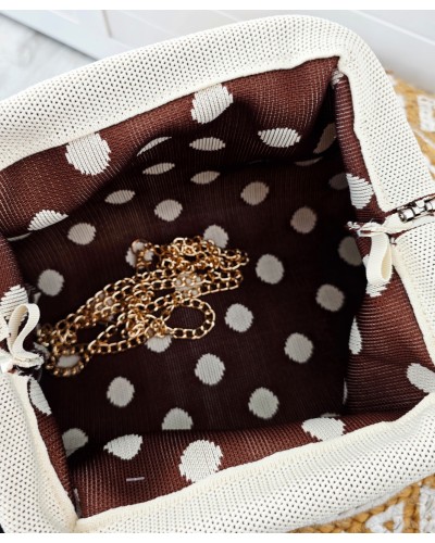 Bolso Cierre / Lunares Crudo