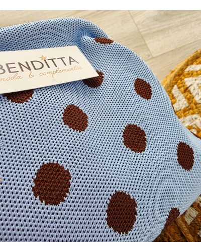 Bolso Cierre / Lunares Celeste