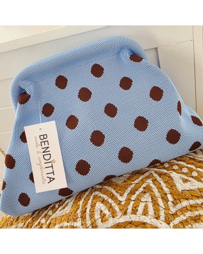 Bolso Cierre / Lunares Celeste