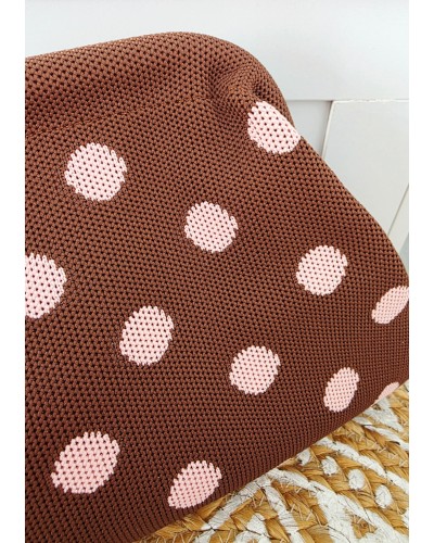 Bolso Cierre / Lunares Marrón
