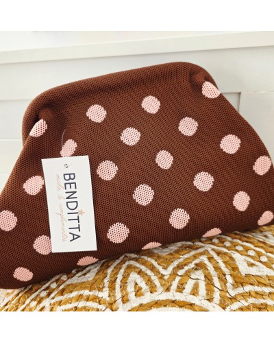 Bolso Cierre / Lunares Marrón