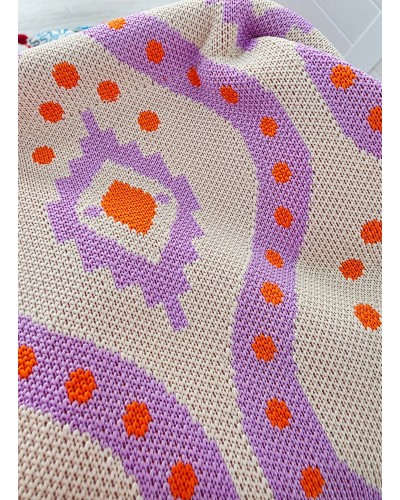 Bolso Cierre / Estampado Morado