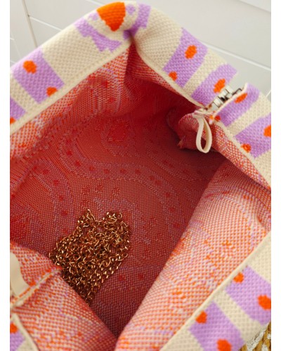 Bolso Cierre / Estampado Morado