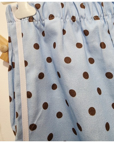 Jeans Anchos Celeste Lunares