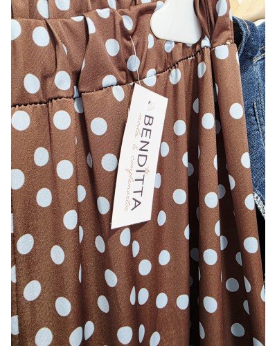 Pantalón Fluido / Lunares Marrón