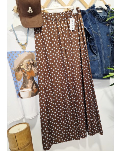 Pantalón Fluido / Lunares Marrón