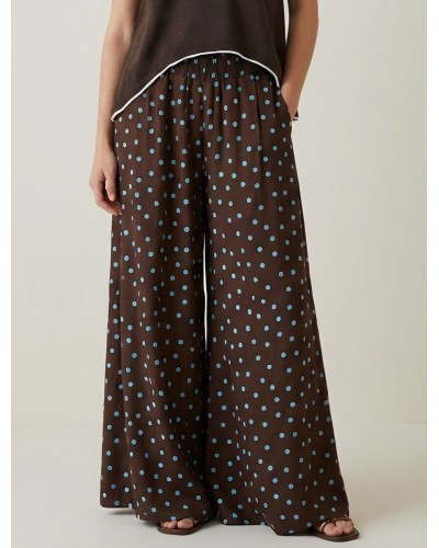 Pantalón Fluido / Lunares Marrón