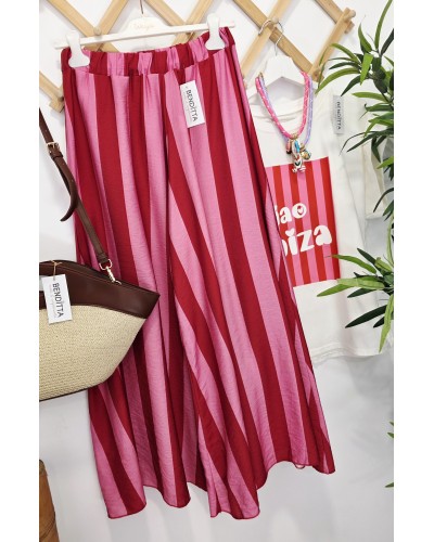Pantalón Ancho Rosa / Rojo