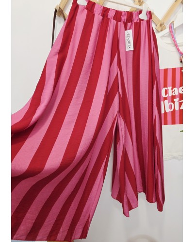 Pantalón Ancho Rosa / Rojo