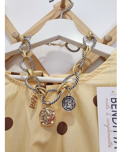 Collar Eslabones Bicolor