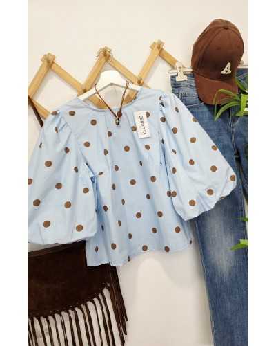 Blusa Lunares / Lazada Azul