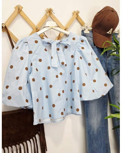 Blusa Lunares / Lazada Azul