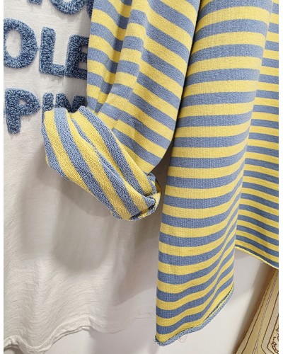 Sudadera Rayas Amarillo / Azul