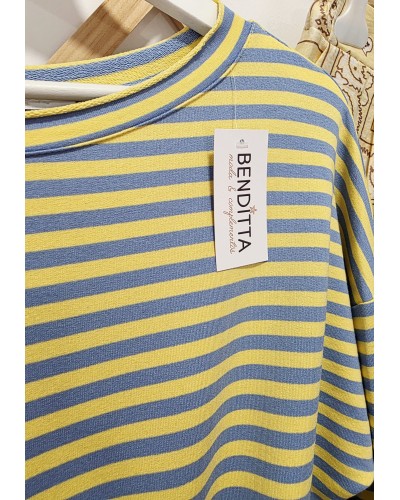 Sudadera Rayas Amarillo / Azul