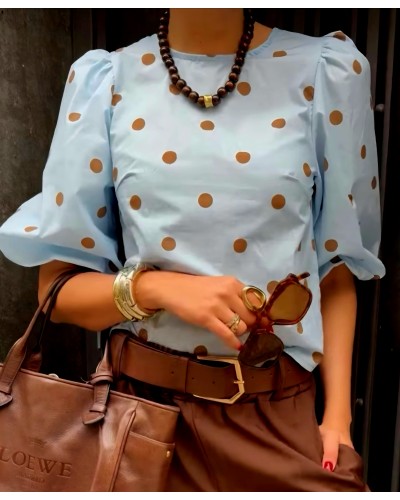 Blusa Lunares / Lazada Azul