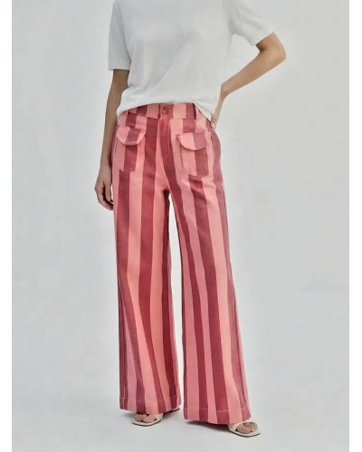 Jeans Bolsillos / Rayas Rosa