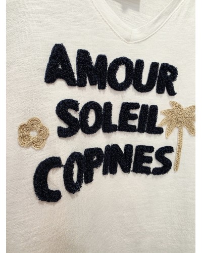 Camiseta Amour Bordados / Marino