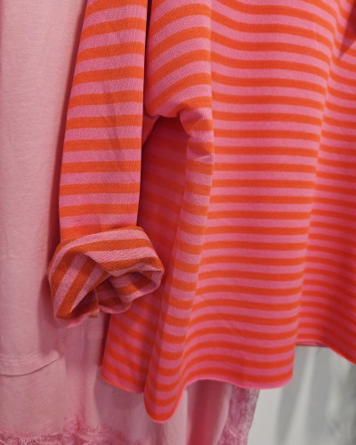 Sudadera Rayas Naranja / Fucsia