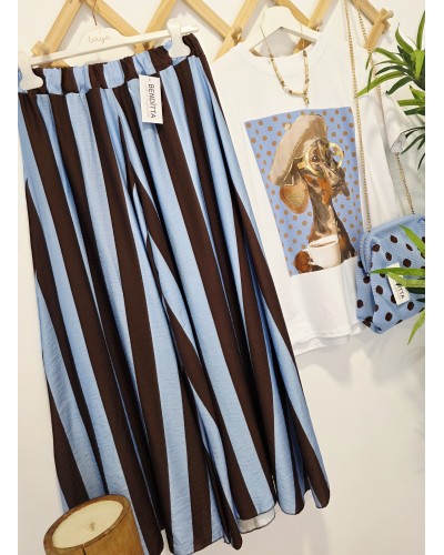 Pantalón Ancho Celeste / Chocolate