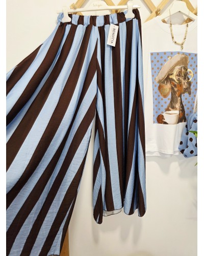 Pantalón Ancho Celeste / Chocolate