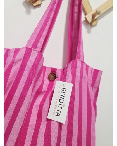 Maxi Shopper Rayas / Rosa