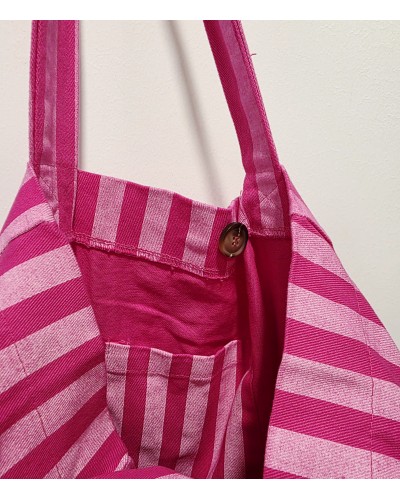 Maxi Shopper Rayas / Rosa
