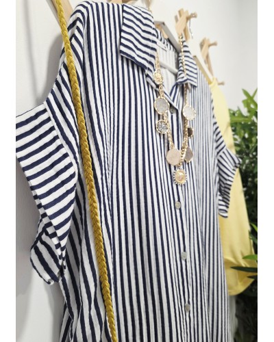 Vestido Camisero Rayas / Marino