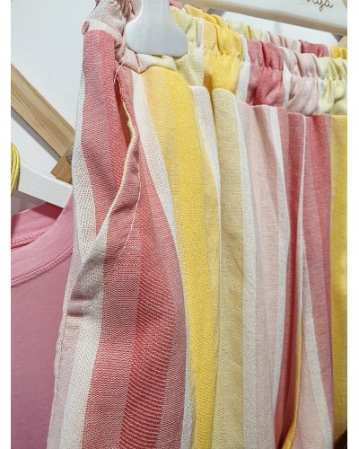 Pantalón Ancho / Rayas Rosa