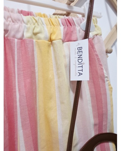 Pantalón Ancho / Rayas Rosa