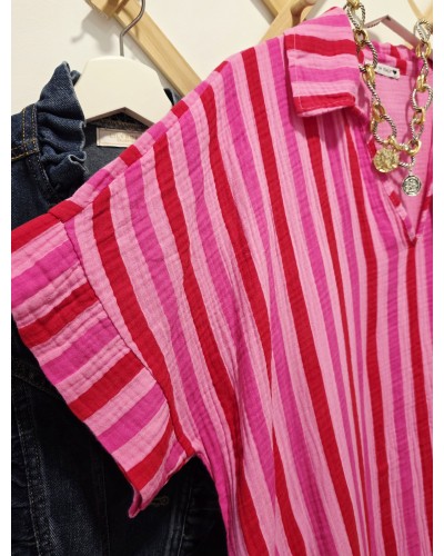 Vestido / Kaftán Rayas Rosa