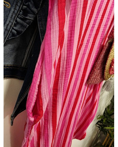 Vestido / Kaftán Rayas Rosa