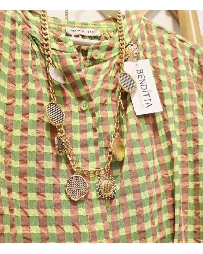 Blusa Vichy Verde / Rosa