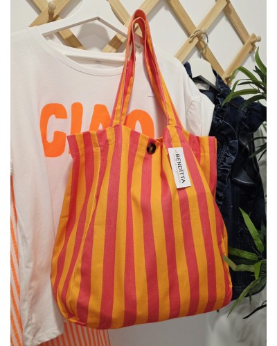 Maxi Shopper Rayas / Naranja