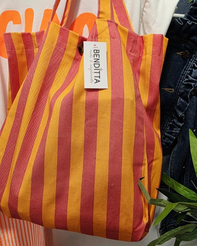 Maxi Shopper Rayas / Naranja