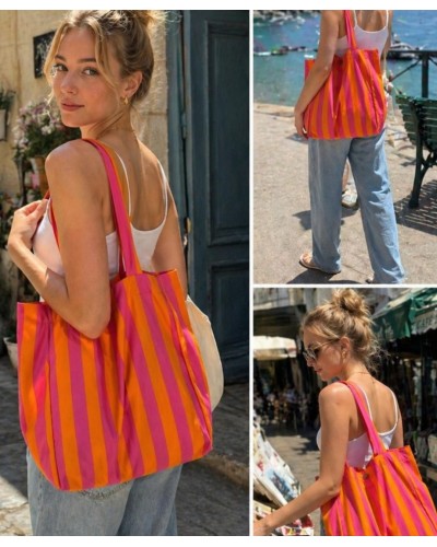 Maxi Shopper Rayas / Naranja