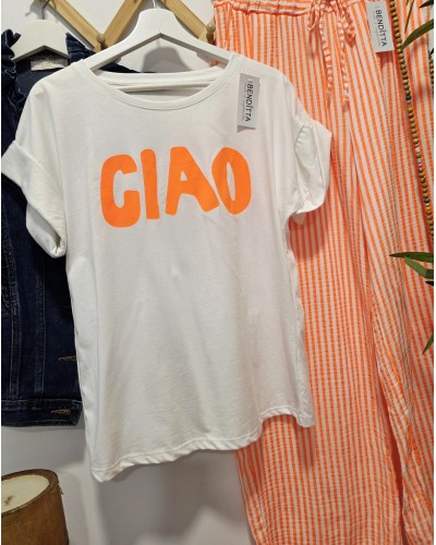 Camiseta Ciao Naranja Flúor