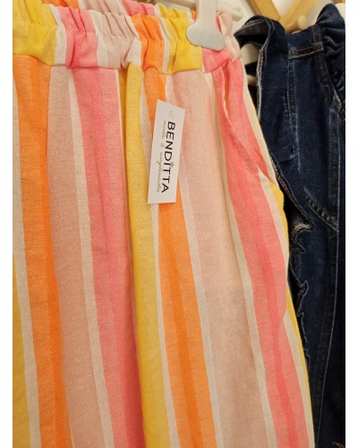 Pantalón Ancho / Rayas Naranja