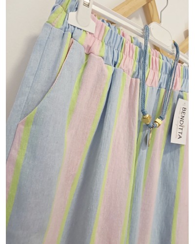 Pantalón Ancho / Rayas Azul