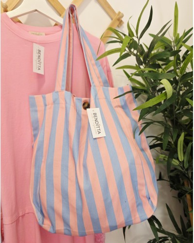 Maxi Shopper Rayas / Azul