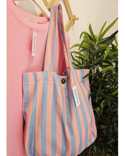 Maxi Shopper Rayas / Azul