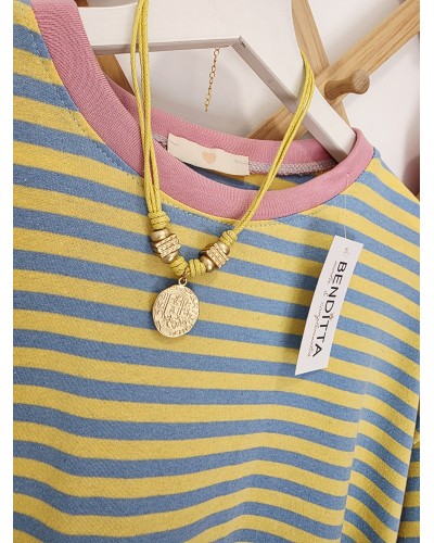 Camiseta Ribete Azul / Amarillo