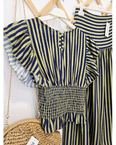 Blusa Nido de Abeja Oliva
