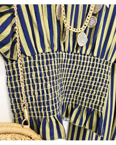 Blusa Nido de Abeja Oliva