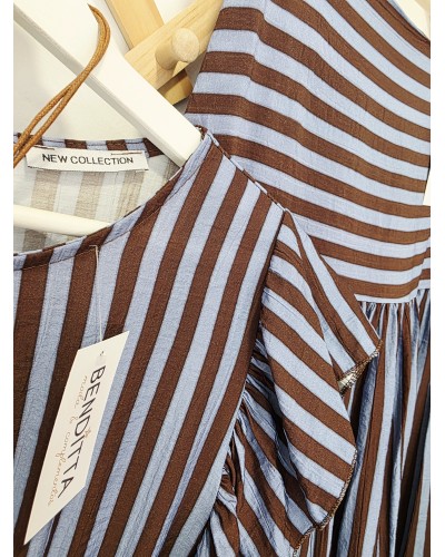 Blusa Nido de Abeja Azul