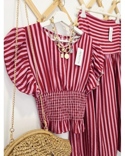 Blusa Nido de Abeja Rosa