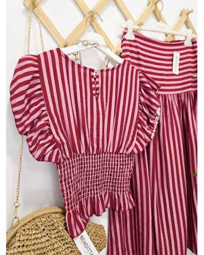 Blusa Nido de Abeja Rosa
