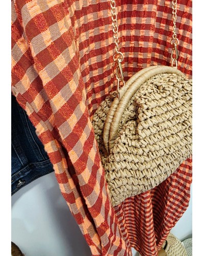 Vestido Borlas / Vichy Coral